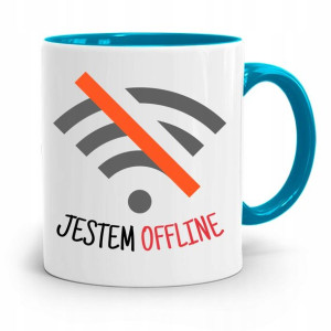 Kubek Błękitny Informatyka Jestem Offline Prezent