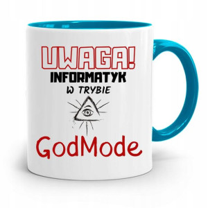 Kubek Błękitny Informatyka Uwaga! Godmode Prezent