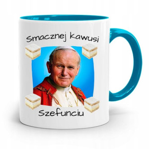 Kubek Błękitny Jan Paweł Ii Papież Smacznej Kawusi