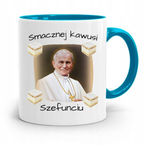 Kubek Błękitny Jan Paweł Ii Papież Smacznej Kawusi