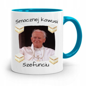Kubek Błękitny Jan Paweł Ii Papież Smacznej Kawusi