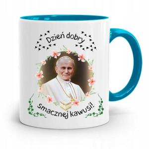 Kubek Błękitny Jan Paweł Ii Papież Smacznej Kawusi