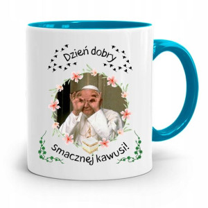 Kubek Błękitny Jan Paweł Ii Papież Smacznej Kawusi