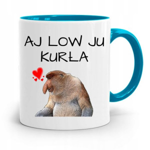 Kubek Błękitny Na Walentynki Aj Low Ju Kurła