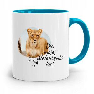 Kubek Błękitny Na Walentynki Dla Kici Prezent