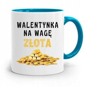 Kubek Błękitny Na Walentynki Na Wage Złota Prezent