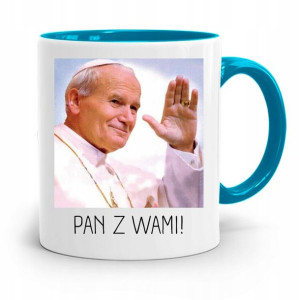 Kubek Błękitny Papież Papaj Jan Paweł Ii Prezent