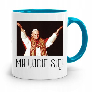 Kubek Błękitny Papież Papaj Jan Paweł Ii Prezent