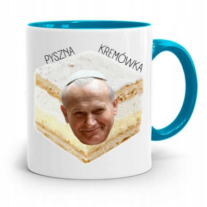 Kubek Błękitny Papież Papaj Jan Paweł Ii Prezent