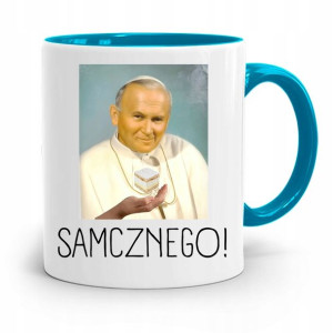 Kubek Błękitny Papież Papaj Jan Paweł Ii Prezent