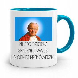 Kubek Błękitny Papież Papaj Jan Paweł Ii Prezent