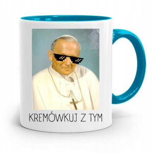 Kubek Błękitny Papież Papaj Jan Paweł Ii Prezent