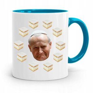 Kubek Błękitny Papież Papaj Jan Paweł Ii Prezent