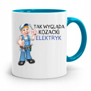 Kubek Błękitny Prezent Dla Kozackiego Elektryka