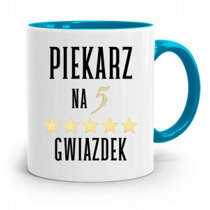 Kubek Błękitny Prezent Dla Piekarza Na 5 Gwiazdek