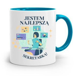 Kubek Błękitny Prezent Dla Sekretarki Najlepsza
