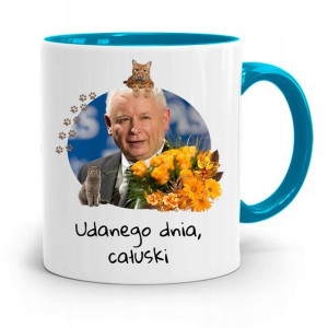 Kubek Błękitny Śmieszny Pis Jarosław Kaczyński