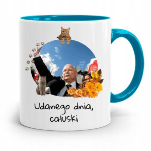 Kubek Błękitny Śmieszny Pis Jarosław Kaczyński