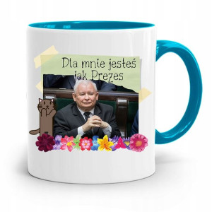 Kubek Błękitny Śmieszny Pis Jarosław Kaczyński