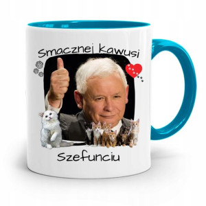 Kubek Błękitny Śmieszny Pis Jarosław Kaczyński