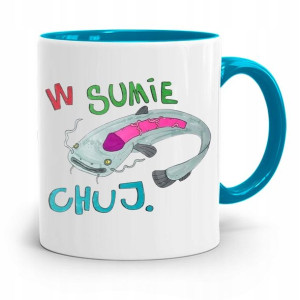 Kubek Błękitny Śmieszny Zabawny W Sumie Ch*j