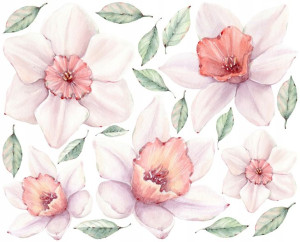 kwiaty MAGNOLIA naklejki NA ŚCIANĘ 160x130cm GIGA