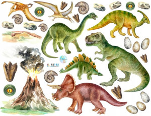 DINOZAURY DINO naklejki NA ŚCIANĘ 130cm XXL AK112
