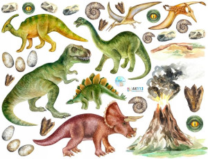 DINOZAURY DINO naklejki NA ŚCIANĘ 170cm MEGA AK113