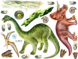 DINOZAURY DINO naklejki NA ŚCIANĘ 170cm GIGA AK115