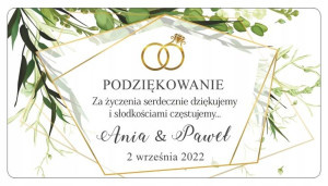 WESELE naklejki na ciasto weselne etykiety 50szt