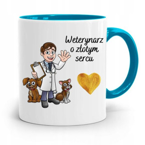 Kubek Błękitny Weterynarza O Złotym Sercu Prezent