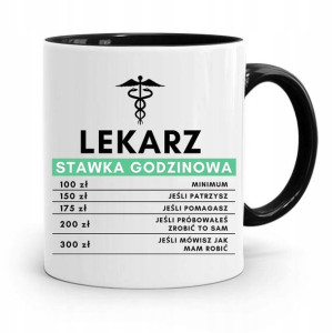 Kubek Czarny Dla Doktora Lekarz Stawka Godzinowa