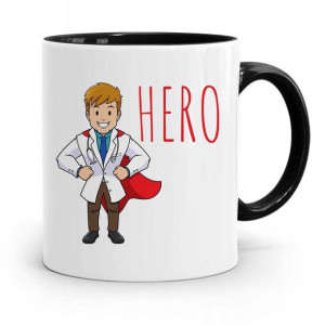 Kubek Czarny Dla Doktora Lekarza Medyka Hero