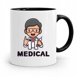 Kubek Czarny Dla Doktora Lekarza Medyka Medical
