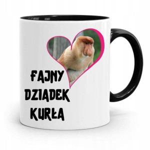 Kubek Czarny Dla Dziadka Fajny Dziadek Kurła