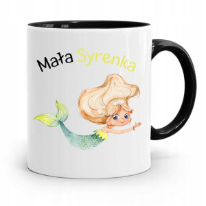 Kubek Czarny Dla Dzieci Mała Syrenka +imię