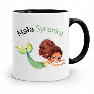 Kubek Czarny Dla Dzieci Mała Syrenka +imię