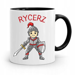 Kubek Czarny Dla Dzieci Syna Mały Rycerz +imię