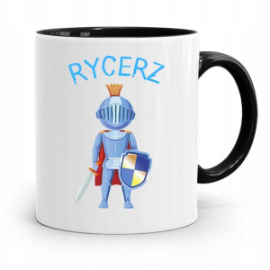 Kubek Czarny Dla Dzieci Syna Mały Rycerz +imię