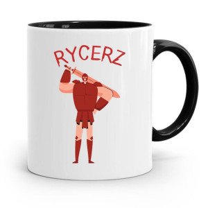Kubek Czarny Dla Dzieci Syna Mały Rycerz +imię