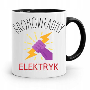 Kubek Czarny Dla Elektryka Gromowładny Elektryk