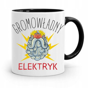 Kubek Czarny Dla Elektryka Gromowładny Elektryk