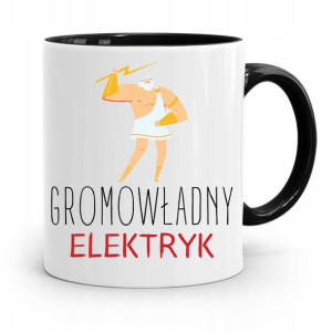 Kubek Czarny Dla Elektryka Gromowładny Elektryk