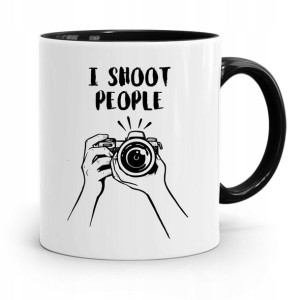 Kubek Czarny Dla Fotografa I Shoot People Prezent