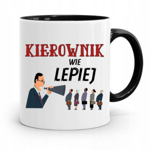Kubek Czarny Dla Kierownika Kierownik Wie Lepiej