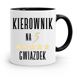 Kubek Czarny Dla Kierownika Na 5 Gwiazdek