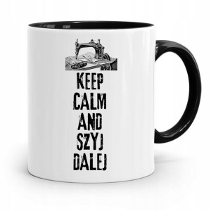 Kubek Czarny Dla Krawcowej Keep Calm And Szyj