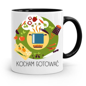 Kubek Czarny Dla Kucharza Kucharki Kocham Gotować