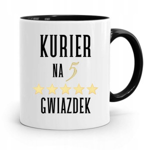 Kubek Czarny Dla Kuriera Na Pięć Gwiazdek Prezent