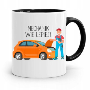 Kubek Czarny Dla Mechanika Mechanik Wie Lepiej!
